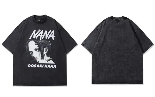 Vintage Black Oversized Oosaki Nana Graphic T-Shirt
