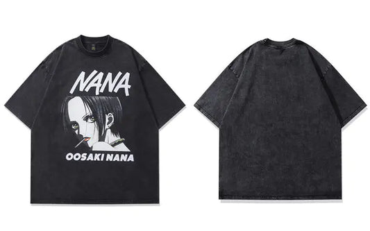Vintage Black Oversized Oosaki Nana Graphic T-Shirt