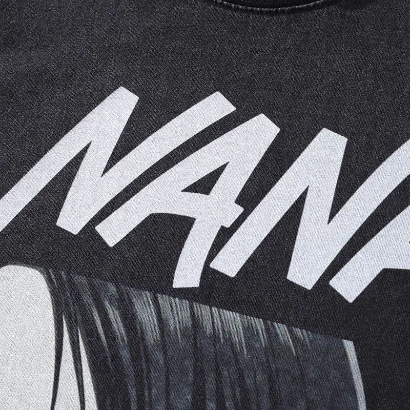 Vintage Black Oversized Oosaki Nana Graphic T-Shirt