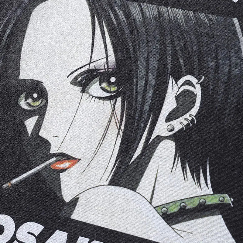Vintage Black Oversized Oosaki Nana Graphic T-Shirt